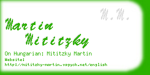 martin mititzky business card